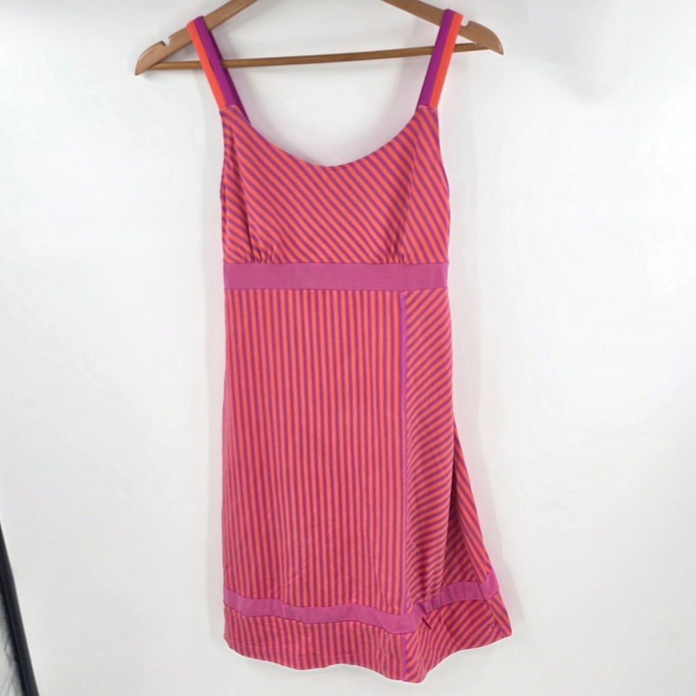 Title Nine Womens Small Dress Pink Orange Striped Activewear Athletic Casual
